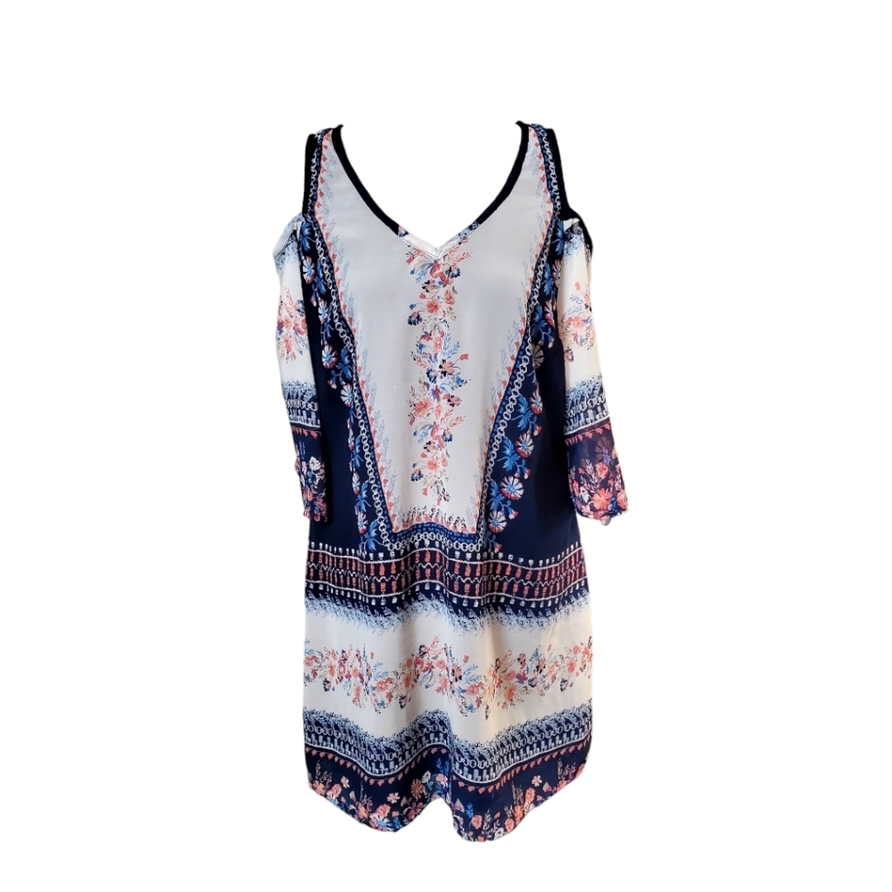 🔴Cold-Shoulder Floral Print Dress by Go Coco